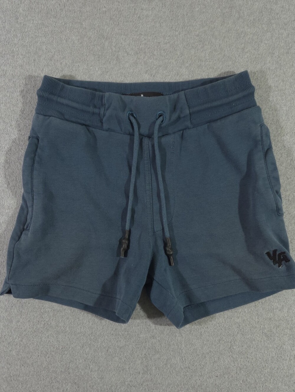 Young LA Shorts Mens Size Medium Blue French Terry 4" Gym Sweat Logo Drawstring